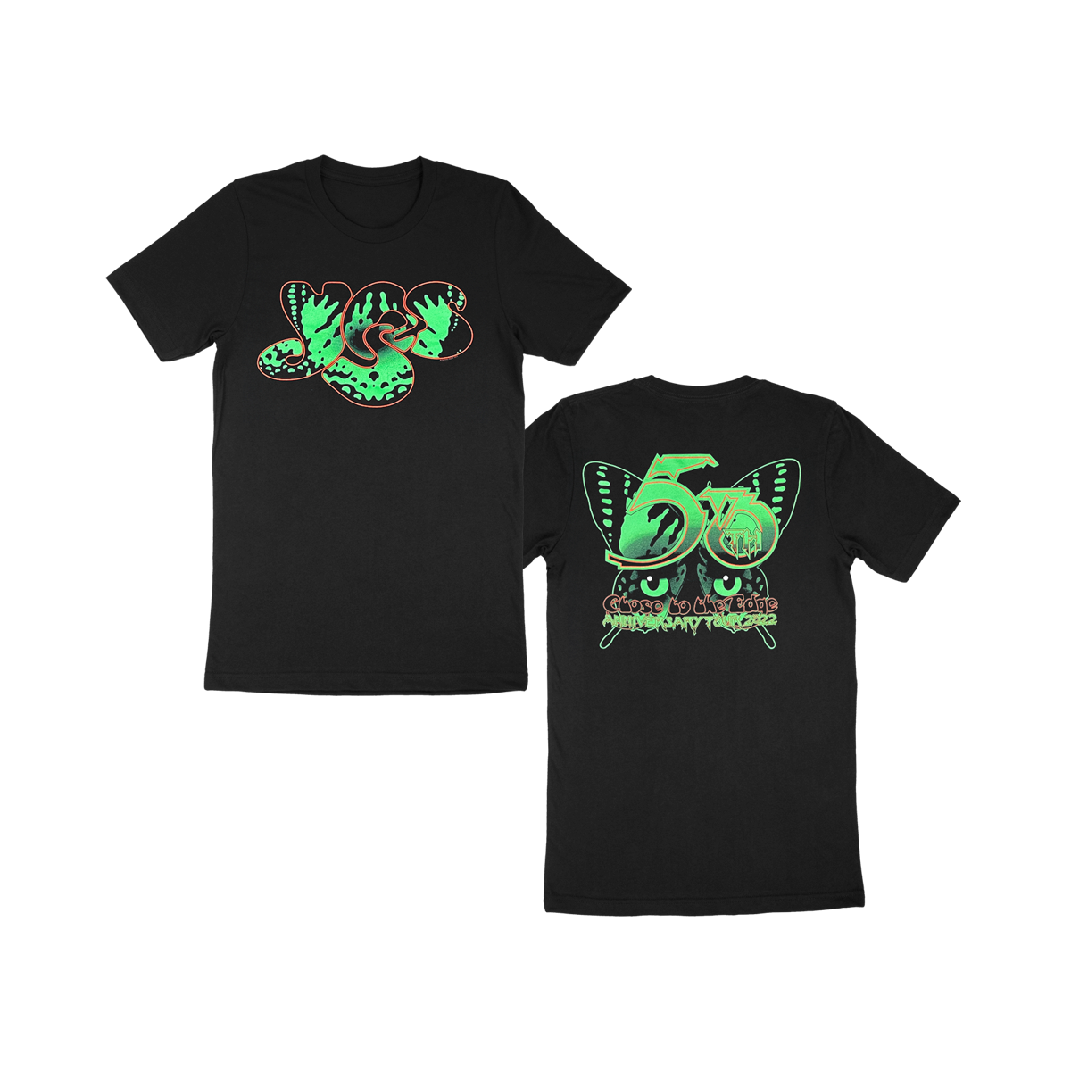 "Close to the Edge" 50th Anniversary Tour Black Butterfly T-Shirt