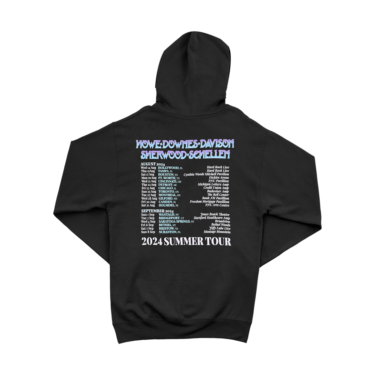 Yes 2024 Summer Tour Dates Logo Hoodie - Black