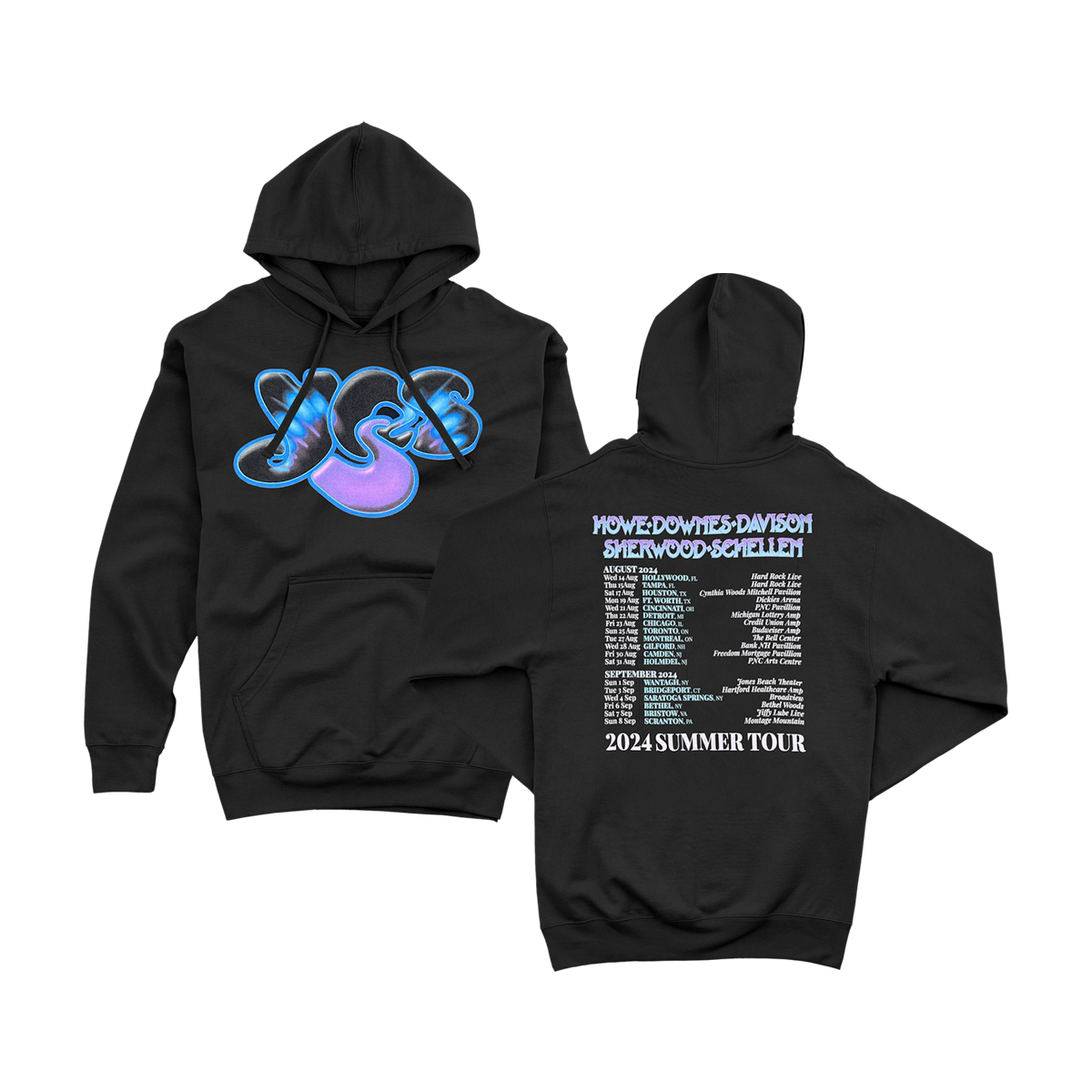 Yes 2024 Summer Tour Dates Logo Hoodie - Black